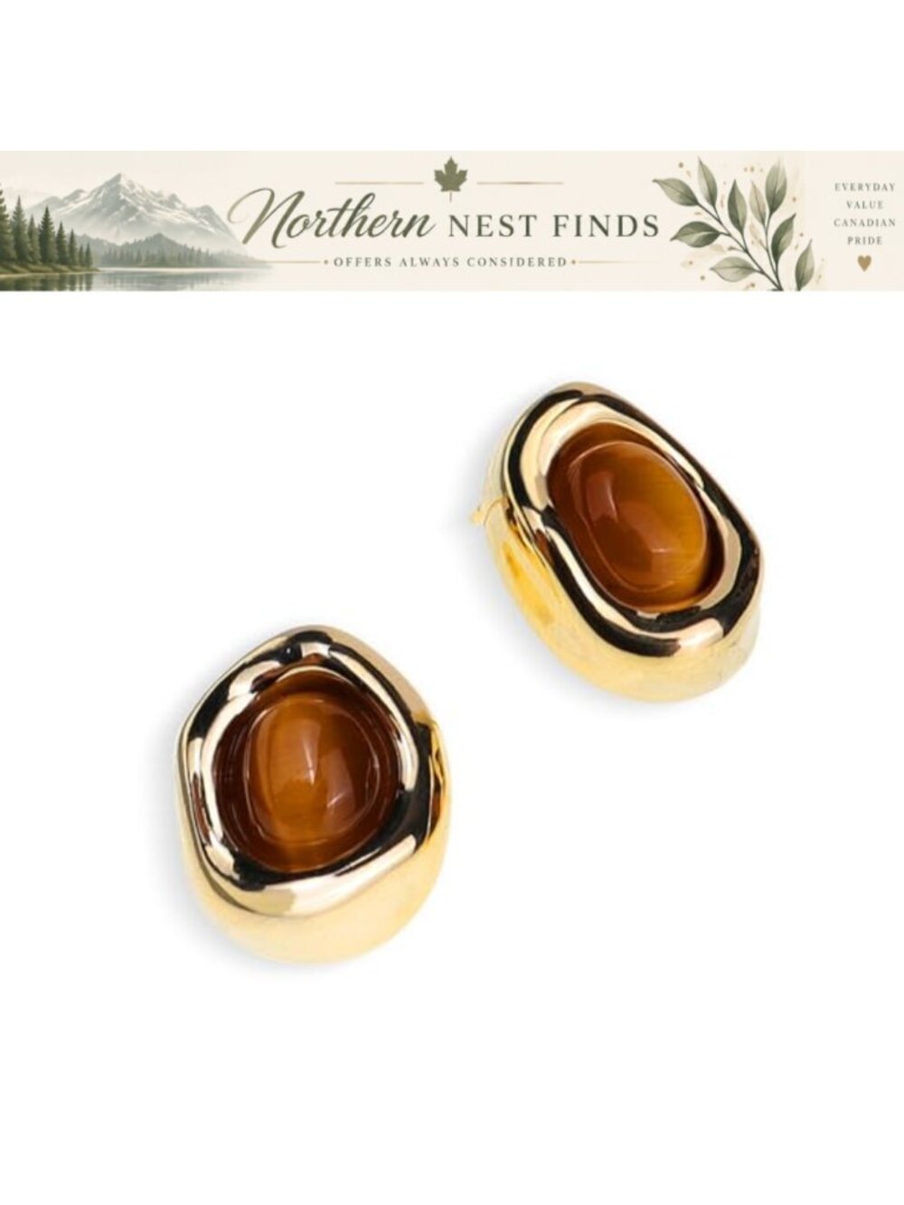 14k Gold Plated Brass Stud Earrings CZ Rhinestone Hypoallergenic